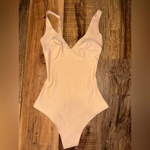 SKIMS Body Plunge Bodysuit, Clay